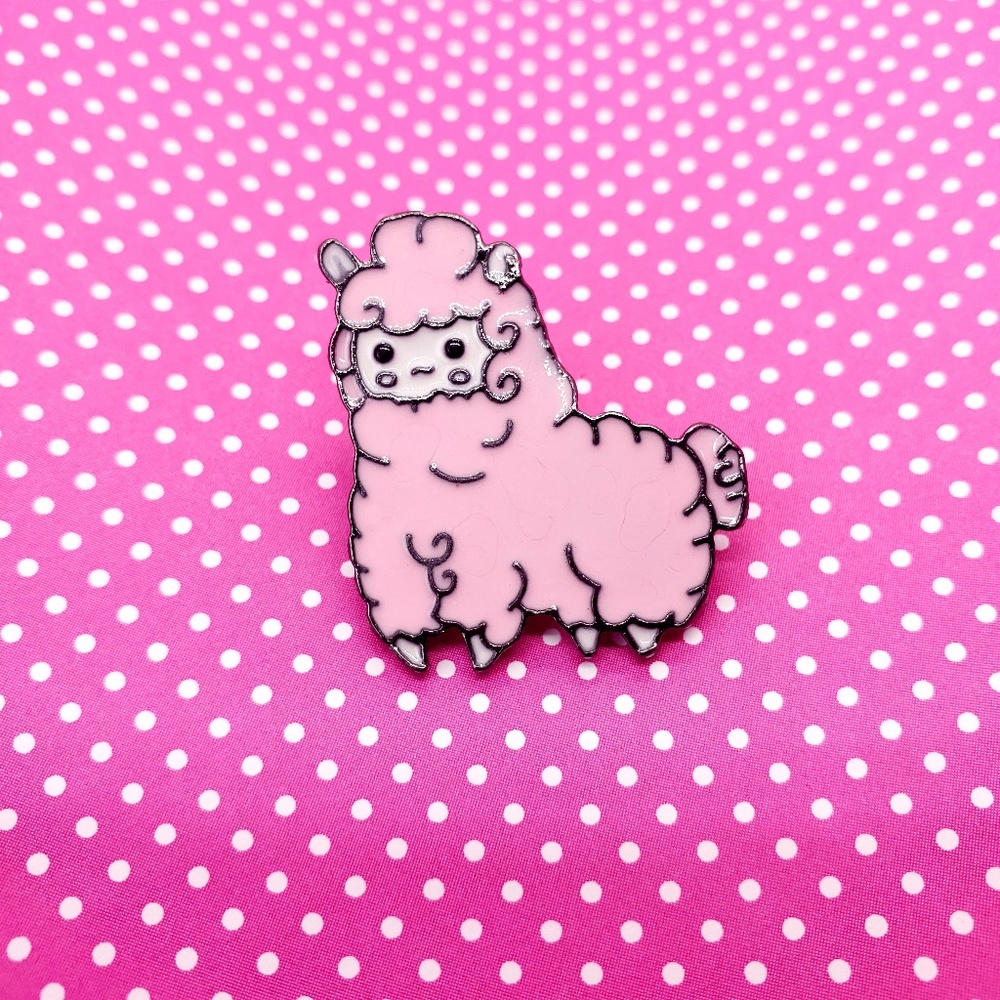 Pink Alpaca Alpacasso Enamel Pin (BUNDLE AND SAVE!!!) - Picture 1 of 6